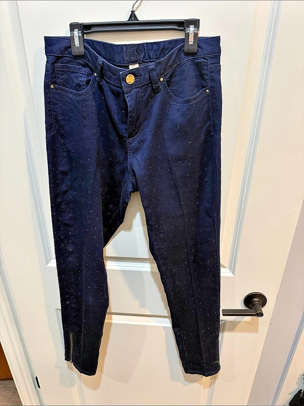 Vintage Y2K Cache Studded Skinny Jeans in Blue